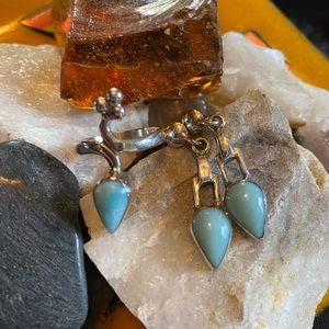 925 Silver Larimar set. Ring is size 7